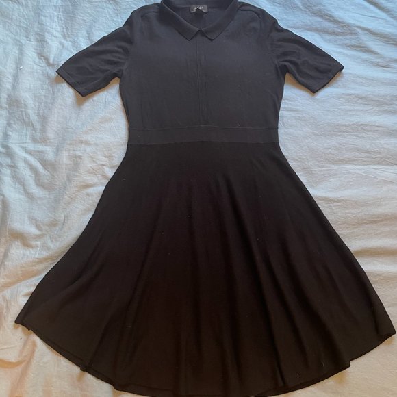 Lord & Taylor Merino Wool Collared Flare Dress - Picture 1 of 7